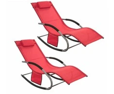 Sobuy ,2 x supamasis krėslas, poilsio krėslas, lauko baldai, 2 vietos, raudona, OGS28-Rx2
