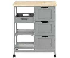 Sobuy Rolling Cart Serving Cart Storage Cabinet Virtuvės sala ant ratų FKW79-HG