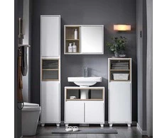 Sobuy Vanity Unit Vonios spintelė Vanity Unit po kriaukle BZR148-W