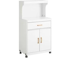Sobuy Virtuvės lentyna mikrobangų krosnelei Virtuvės spintelė su ratukais Sideboard FSB12-W
