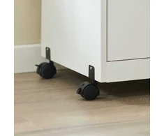 Sobuy Virtuvės lentyna mikrobangų krosnelei Virtuvės spintelė su ratukais Sideboard FSB12-W