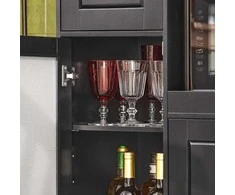 Sobuy Virtuvės lentyna Mikrobangų krosnelės spintelė Virtuvės spintelė su ratukais Sideboard FSB78-SCH