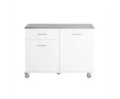 Sobuy Virtuvės sala ant ratų saugojimo spintelė Darbo stalas Virtuvė FKW117-W