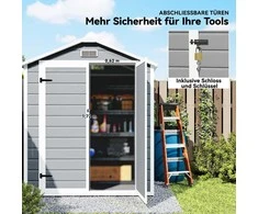 Sodo įrankių stoginė 2,12 m², Sodo sandėliukas - Pilkas 183 x 134 x 210 cm