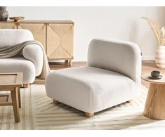 Sofa Beliani 1 vietos modulis AMLI, kreminės baltos spalvos Boucle audinys