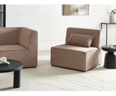 Sofa Beliani 1 vietos modulis LEMVIG smėlio spalvos velvetinis
