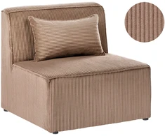 Sofa Beliani 1 vietos modulis LEMVIG smėlio spalvos velvetinis
