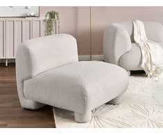 Sofa Beliani 1 vietos modulis MJALBI, kreminė balta, Boucle