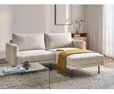 Sofa Beliani 2 vietų kairinis kampas BREDA, šviesiai smėlio spalvos