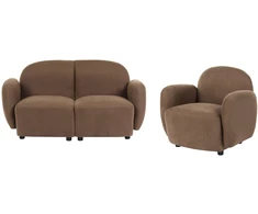 Sofa Beliani 3 vietų poilsio baldų komplektas JULE, rudas