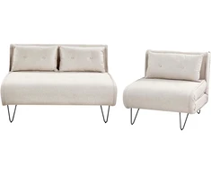 Sofa Beliani 3 vietų poilsio komplektas VESTFOLD, šviesiai smėlio spalvos