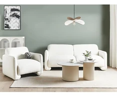 Sofa Beliani 4 asmenų svetainės baldų komplektas SALAND baltas