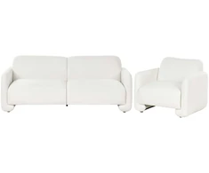 Sofa Beliani 4 asmenų svetainės baldų komplektas SALAND baltas