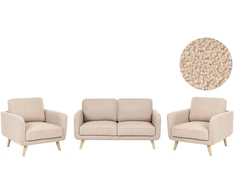 Sofa Beliani 4 vietų poilsio baldų komplektas KILJA, Boucle, smėlio spalvos