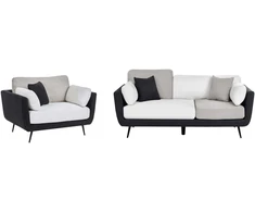 Sofa Beliani 4 vietų poilsio baldų komplektas BOLGA, juodas