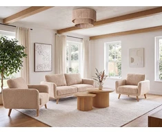 Sofa Beliani 4 vietų poilsio baldų komplektas KILJA, Boucle, smėlio spalvos