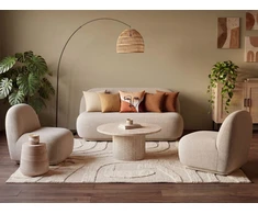 Sofa Beliani 4 vietų poilsio baldų komplektas LOVBERG, smėlio spalvos