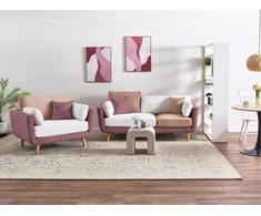 Sofa Beliani 4 vietų svetainės baldų komplektas BOLGA, rožinis