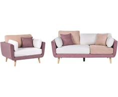 Sofa Beliani 4 vietų svetainės baldų komplektas BOLGA, rožinis