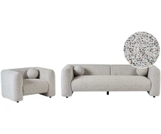 Sofa Beliani 4 vietų svetainės baldų komplektas LEIREN smėlio spalvos