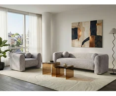 Sofa Beliani 4 vietų svetainės baldų komplektas LEIREN smėlio spalvos