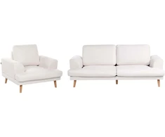 Sofa Beliani 4 vietų svetainės baldų komplektas KILDAL šviesiai smėlio spalvos