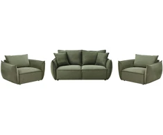 Sofa Beliani 5 asm. svetainės baldų komplektas KUNES žalias