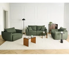 Sofa Beliani 5 asm. svetainės baldų komplektas KUNES žalias