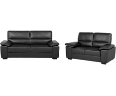 Sofa Beliani 5 vietų poilsio baldų komplektas VOGAR iš dirbtinės odos, juodas