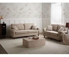 Sofa Beliani 5 vietų poilsio baldų komplektas GINNERUP, smėlio ir rusvos spalvos
