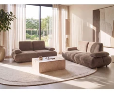 Sofa Beliani 5 vietų poilsio baldų komplektas NACKA, šenilinis audinys, rudas