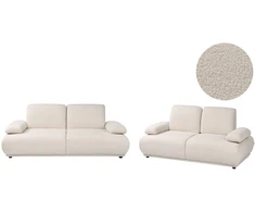 Sofa Beliani 5 vietų poilsio baldų komplektas NACKA Boucle, smėlio spalvos