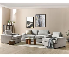 Sofa Beliani 5 vietų poilsio baldų komplektas ALLA, šviesiai pilkas