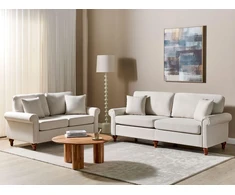 Sofa Beliani 5 vietų poilsio komplektas GINNERUP, šviesiai smėlio spalvos