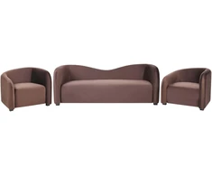 Sofa Beliani 5 vietų svetainės baldų komplektas VELTADA iš veliūro, tamsiai rudas