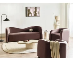 Sofa Beliani 5 vietų svetainės baldų komplektas VELTADA iš veliūro, tamsiai rudas