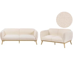 Sofa Beliani 5 vietų svetainės baldų komplektas LJUNG, boucle audinys, šviesiai smėlio spalvos