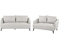 Sofa Beliani 5 vietų svetainės baldų komplektas HOBRO šviesiai pilkas