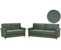 Sofa Beliani 5 vietų svetainės baldų komplektas RONNEBY, tamsiai žalias velvetas