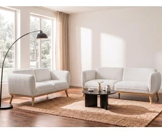 Sofa Beliani 5 vietų svetainės baldų komplektas LJUNG, baltas boucle audinys