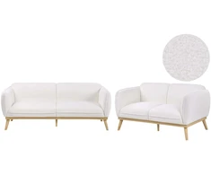 Sofa Beliani 5 vietų svetainės baldų komplektas LJUNG, baltas boucle audinys