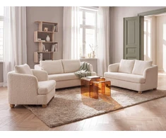 Sofa Beliani 6 asmenų poilsio baldų komplektas RATTVIK, boucle audinys, pieno balta