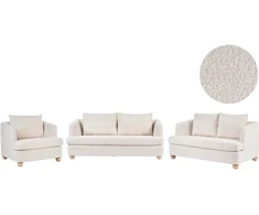 Sofa Beliani 6 asmenų poilsio baldų komplektas RATTVIK, boucle audinys, pieno balta
