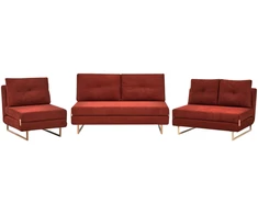 Sofa Beliani 6 asmenų poilsio komplektas JERSLEV raudonas
