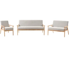 Sofa Beliani 6 asmenų svetainės baldų komplektas ESRUM šviesiai rudas / pilkas
