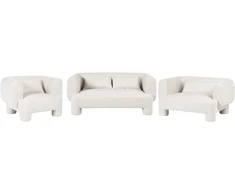 Sofa Beliani 6 asmenų svetainės baldų komplektas HOGBO baltas