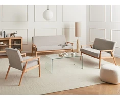 Sofa Beliani 6 asmenų svetainės baldų komplektas ESRUM šviesiai rudas / pilkas