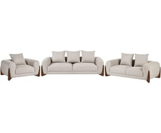 Sofa Beliani 6 vietų poilsio baldų komplektas VINLIDEN smėlio ir rusvos spalvos