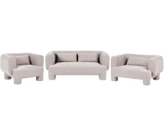 Sofa Beliani 6 vietų svetainės baldų komplektas HOGBO smėlio spalvos