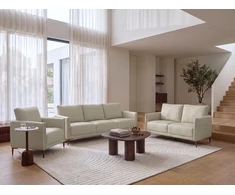 Sofa Beliani 6 vietų svetainės baldų komplektas CILENS, šviesiai smėlio spalvos